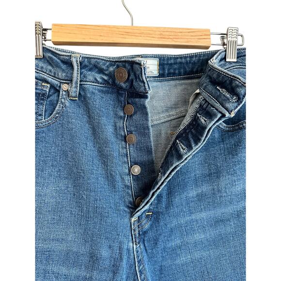 Free People Button Fly Straight leg Fray Style 6185-16515125 Size 31 - Picture 2 of 9